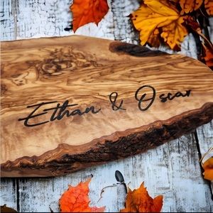 Personalized olive-wood charcuterie/butter boards from Italy
